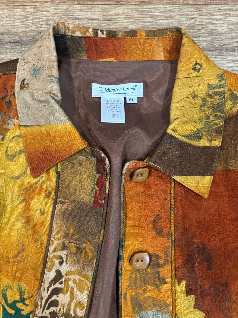 Coldwater Creek Painted Patchwork Jacket in Autumn Hues - Picture 3 of 7